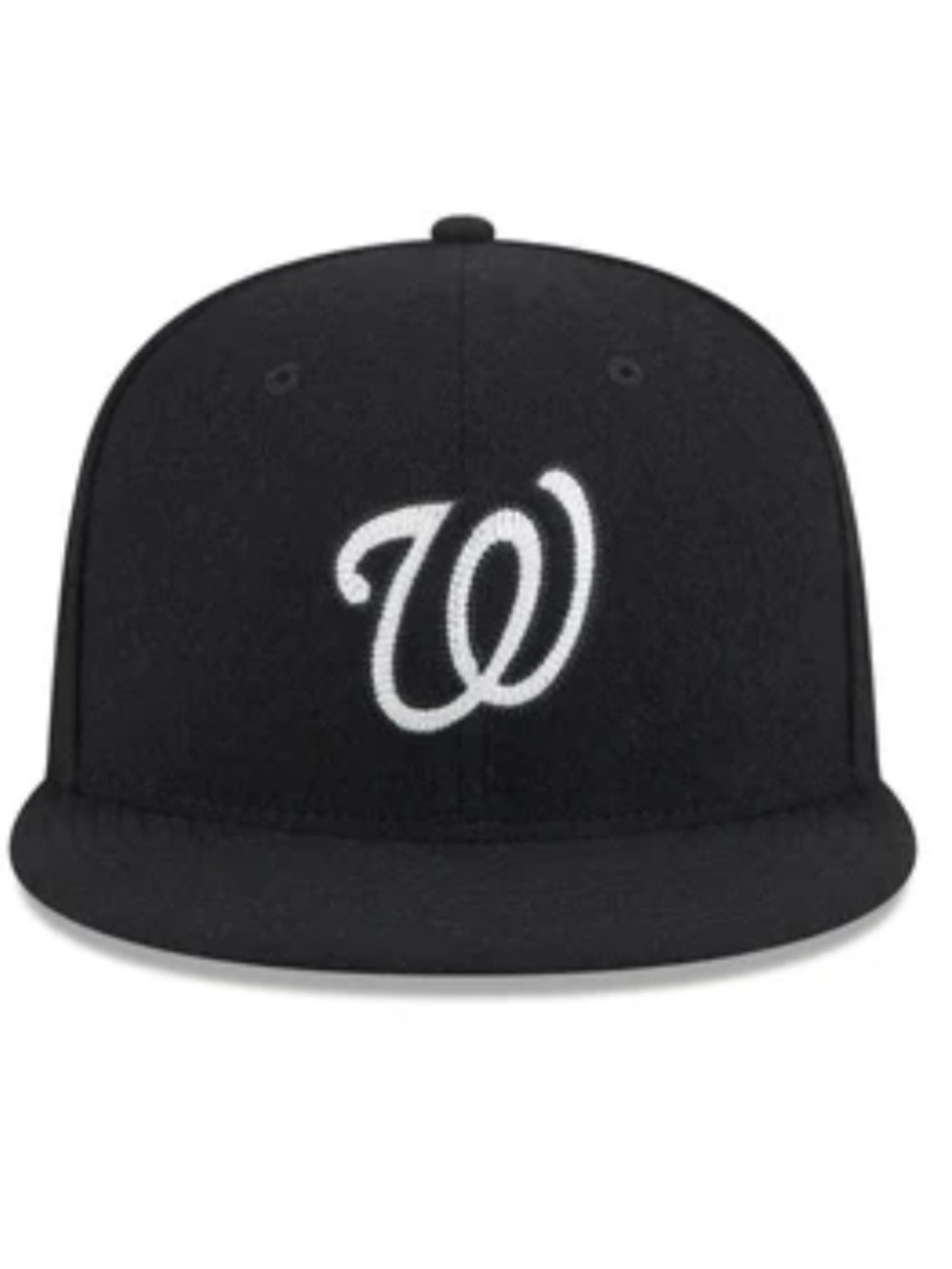 New Era Washington Nationals Blackout "Curly W" Fitted Cap - Unisex